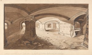 Grotten Uitgegraven in de Rots binnen het Kasteel van Chateau Gaillard, nabij Andelys, Normandië