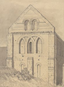 Kerk van Graville bij Havre de Grace, Normandië: Einde van het noordelijke dwarsschip door John Sell Cotman