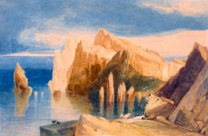 Kliffen aan de noordoostkant van Point Lorenzo, Madeira, c. 1800-1840 door John Sell Cotman
