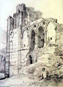 Easeby Abbey, Yorkshire, c.1811 door John Sell Cotman