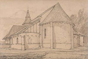 Oostkant van de abdijkerk van St. Paul in Rouen, Normandië door John Sell Cotman