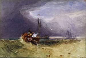 Vissersboten bij Yarmouth, 1832 door John Sell Cotman
