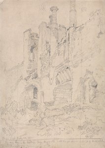 Kasteel Framlingham, Suffolk: Deel van het vervallen interieur door John Sell Cotman