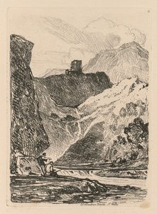 Liber Studiorum: Plaat 12, Dolbadern Castle, Llanberris Lake, North Wales