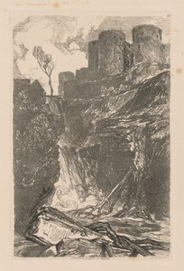 Liber Studiorum: Plaat 29, Harlech Castle, N. Wales door John Sell Cotman