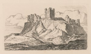 Liber Studiorum: Plaat 30, Bambro Castle, Northumberland door John Sell Cotman