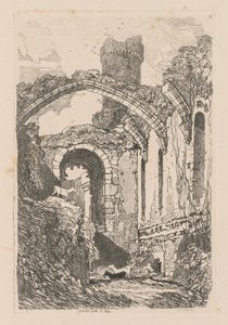 Liber Studiorum: Plaat 33, Conway Castle, N. Wales door John Sell Cotman
