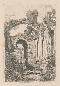 Liber Studiorum: Plaat 33, Conway Castle, N. Wales, 1838 door John Sell Cotman