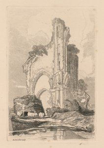 Liber Studiorum: Plaat 35, Wenlock Priory, Salop, 1838 door John Sell Cotman