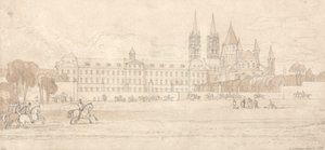 Militaire School en Abdijkerk van St. Stephen in Caen door John Sell Cotman