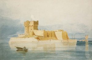 No.1477 Fort St. Marcouf, nabij Quineville, in de Rade de la Hougue, Normandië door John Sell Cotman