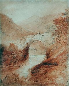 Pontaber, Glasllyn, Noord-Wales door John Sell Cotman