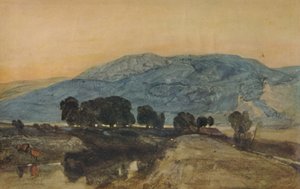 Rotsachtig landschap, zonsondergang, 1923 door John Sell Cotman