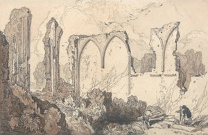 Ruïne achter de Vrije School, Thetford, Suffolk door John Sell Cotman