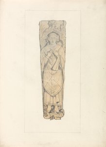 Studie van een deksel van een doodskist op het kerkhof van Houghton, Norfolk door John Sell Cotman
