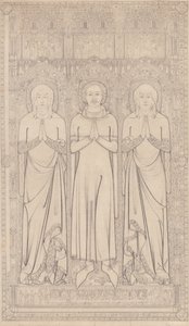 Het grafgruis van Robert Braunche en zijn twee vrouwen in de Sint-Margarethakerk, Lynn, Norfolk, 1364 door John Sell Cotman