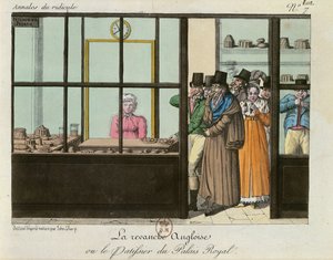 De Engelse wraak of, De banketbakkerij in het Palais Royal, c.1815 door John Sharp