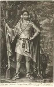 Sa Ga Yeath Qua Pieth Tow, koning van de Maquas door John Simon after John Verelst
