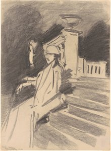 Bij de fontein, Villa Torlonia, Frascati, Italië, ca. 1907