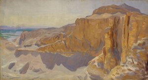 Kliffen bij Deir el Bahri, Egypte door John Singer Sargent