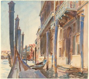 Gondel aanlegplaatsen aan het Canal Grande door John Singer Sargent