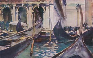 Gondels bij de Piazzetta, ca. 1904, 1925 door John Singer Sargent