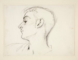 Hoofd van een jonge man in profiel door John Singer Sargent