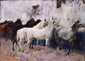 Paarden in Palma, Mallorca, Spanje, 1908 door John Singer Sargent