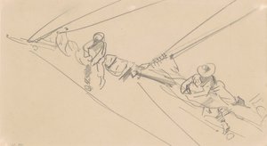 Mannen op een spar, ca. 1876 door John Singer Sargent