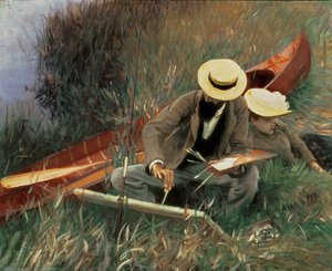 Paul Helleu schetst zijn vrouw, 1889 door John Singer Sargent