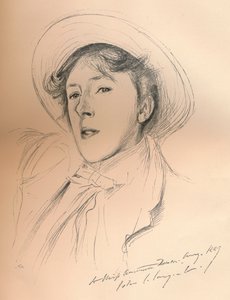Portretschets van Miss Violet Paget Vernon Lee, c1881 door John Singer Sargent
