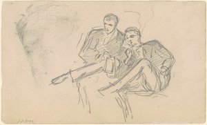 Zittende Mannen, ca. 1874-1877 door John Singer Sargent
