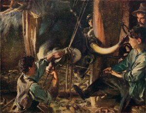 Het beslaan van de os, ca. 1910 door John Singer Sargent