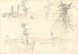 Soldaten in een Verwoest Landschap [recto], 1918
