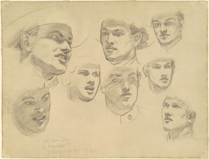 Studies voor het betreden van de oorlog, 1920-1922 door John Singer Sargent