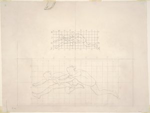 Studies voor "Twee klassieke mannelijke figuren die springen" door John Singer Sargent