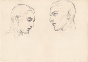 Studies van een mannenhoofd door John Singer Sargent