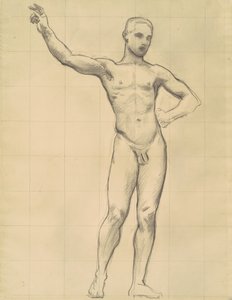 Studie van Apollo voor Apollo en de Muzen, ca. 1921 door John Singer Sargent