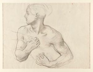 Studie van Clytemnestra voor Orestes achtervolgd door de Furiën, muurschildering, trap, Museum of Fine Arts, Boston door John Singer Sargent