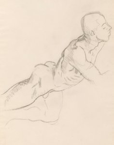 Studie van Eros voor Eros en Psyche, reliëfdecoratie, Rotunda, Museum of Fine Arts, Boston door John Singer Sargent