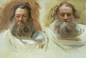 Studie van Twee Hoofden: De Profeten, ca. 1892