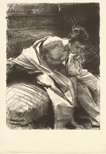 Studie van een zittende man door John Singer Sargent