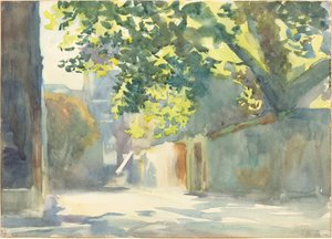 Zonnige Muur Onder een Boom door John Singer Sargent