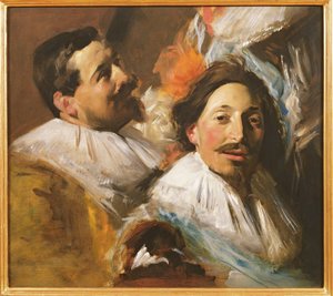 Twee hoofden van het banket van de officieren, 1880 door John Singer Sargent