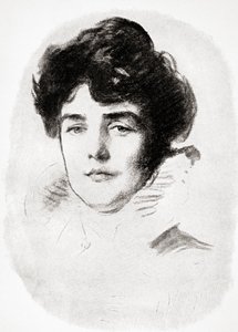 Jeanette Jennie Jerome, Lady Randolph Churchill en moeder van Sir Winston Churchill, uit A Roving Commission door Winston S. Churchill, uitgegeven door Scribners, 1930 door John Singer after Sargent