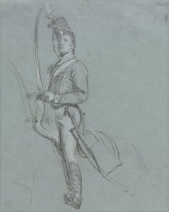 Een huzarenofficier te paard door John Singleton Copley