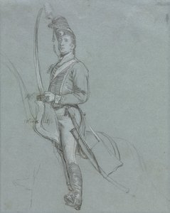 Een huzarenofficier te paard, 1812 door John Singleton Copley