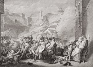 De dood van majoor Peirson in St. Helier, herovering van Jersey van de Fransen, 8 januari 1781, uit 