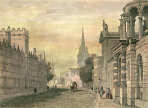 De Hoofdstraat, Oxford, gegraveerd door G. Hollis, 1835