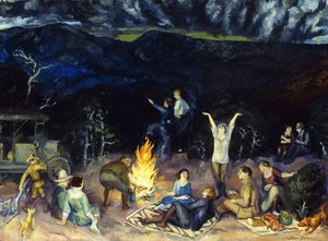Picknick op de heuvel door John French Sloan